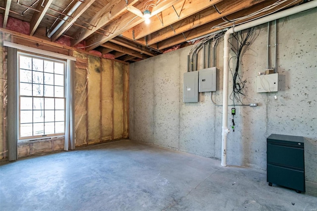 below grade area featuring electric panel