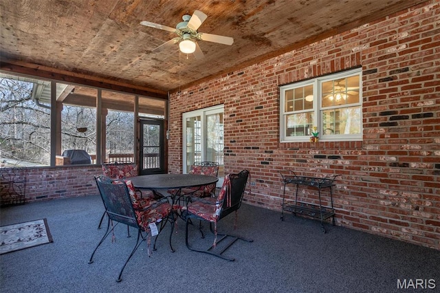 10 Dunbridge Ct, Glen Carbon, IL 62034 - view of patio featuring a ceiling fan and outdoor dining area