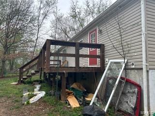 19050 Sikes Rd, Saint Genevieve, MO 63670 - view of side of property featuring stairs and a wooden deck