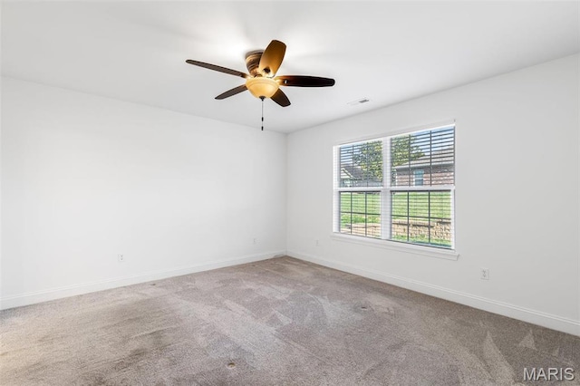 533 Windsor Ln, Farmington, MO 63640 - empty room featuring carpet, a ceiling fan, and baseboards