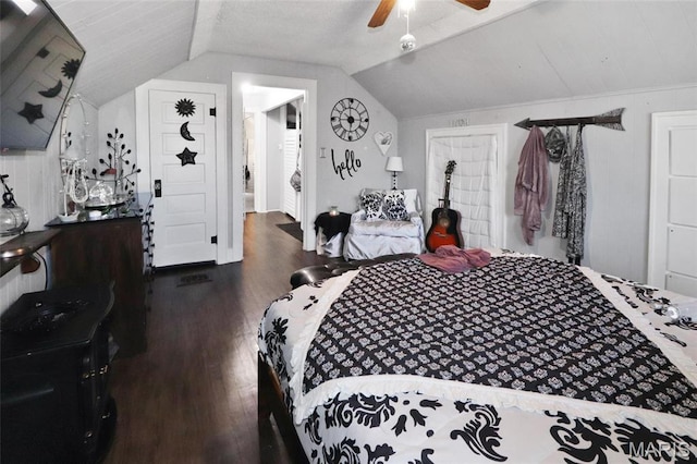 515 N Washington St, Mexico, MO 65265 - bedroom with lofted ceiling, wood finished floors, and ceiling fan