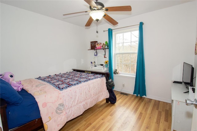 21680 N Horizonway N, Saint Robert, MO 65584 - bedroom with light wood-type flooring and a ceiling fan