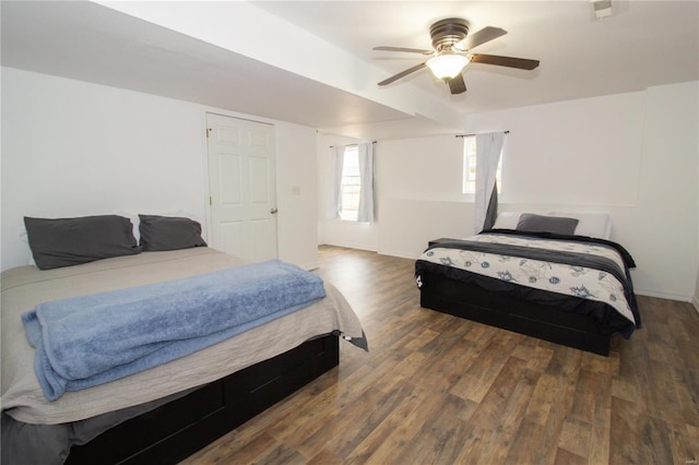 21680 N Horizonway N, Saint Robert, MO 65584 - bedroom with wood finished floors, a ceiling fan, and baseboards