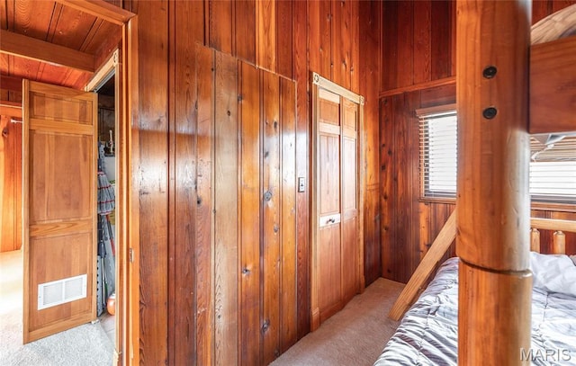 1382 Osage Rd, Cuba, MO 65453 - hallway featuring carpet and wooden walls
