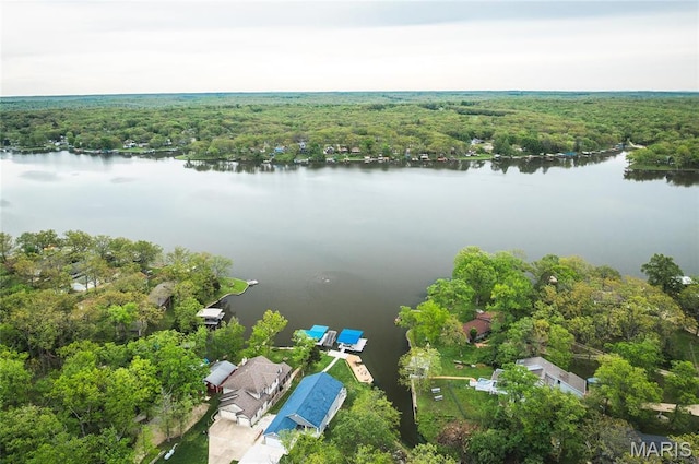 1382 Osage Rd, Cuba, MO 65453 - drone / aerial view of a heavily wooded area and a nearby body of water