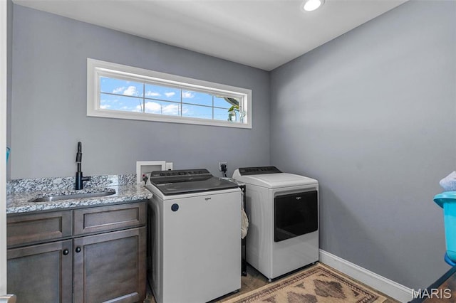 602 County Road 441, Jackson, MO 63755 - laundry room featuring cabinet space, independent washer and dryer, baseboards, and recessed lighting