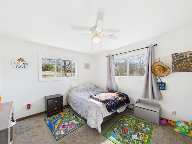 16892 Beaufort Rd, Crocker, MO 65452 - bedroom with carpet and a ceiling fan