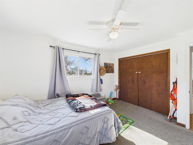 16892 Beaufort Rd, Crocker, MO 65452 - carpeted bedroom featuring a closet and ceiling fan