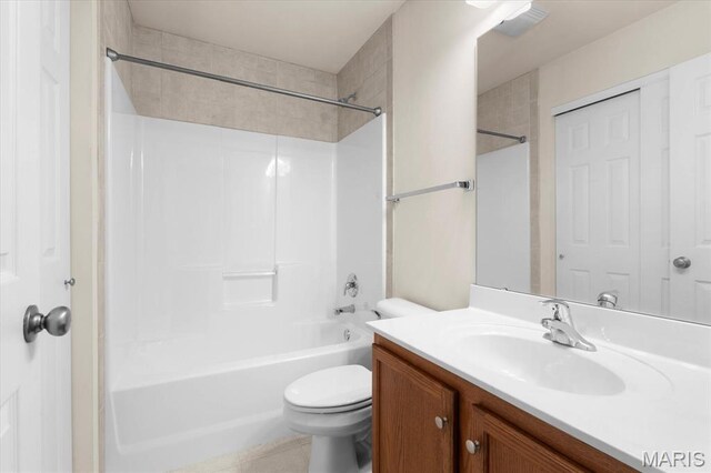 724 E Wesley Dr, Ofallon, IL 62269 - full bathroom with vanity, bathtub / shower combination, and toilet