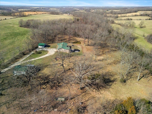 aerial view of property and surrounding area with rural landscape