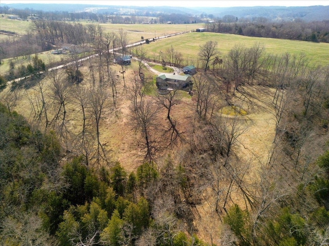 aerial view of property's location featuring rural landscape