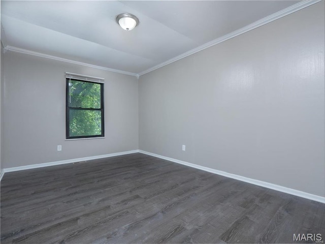 1464 Monopoly Dr, Florissant, MO 63031 - unfurnished room featuring dark wood finished floors, crown molding, and baseboards