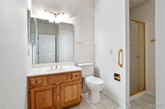 7310 Westover Colonial Ln, Saint Louis, MO 63119 - full bathroom featuring tile patterned floors, a shower stall, vanity, and toilet