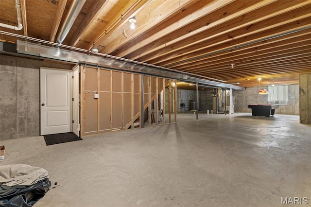 view of unfinished below grade area