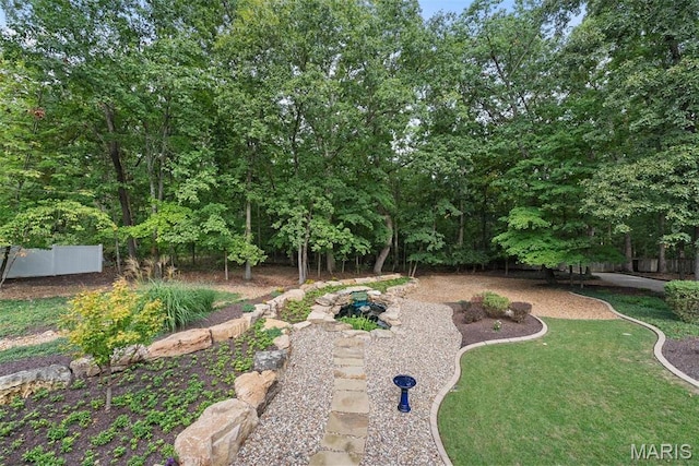 view of yard with fence