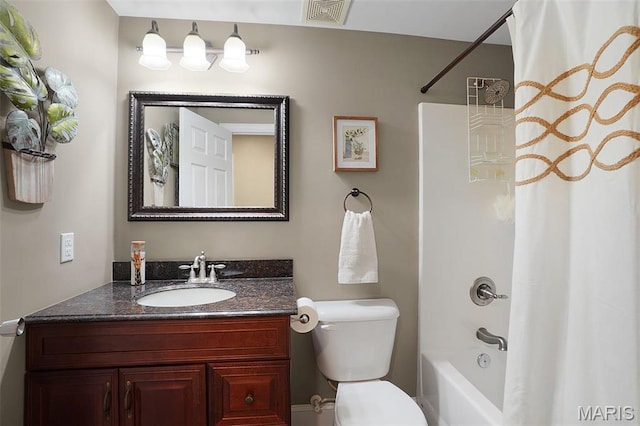 2009 Weber Heights Dr, Washington, MO 63090 - bathroom featuring vanity, toilet, and shower / bath combo