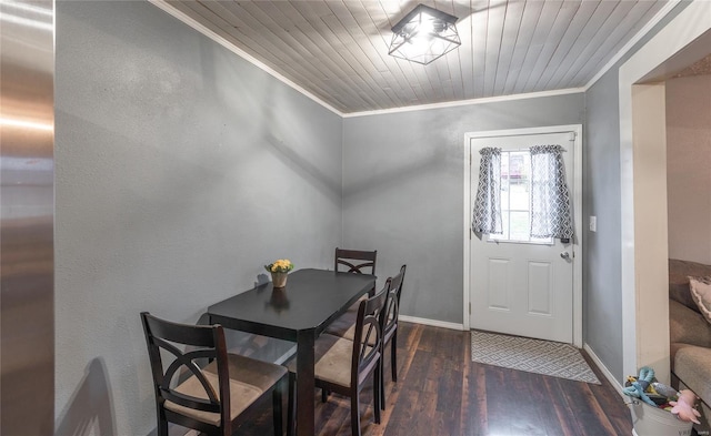 15105 Transit Rd, Saint Robert, MO 65584 - dining space featuring ornamental molding, wood finished floors, and baseboards