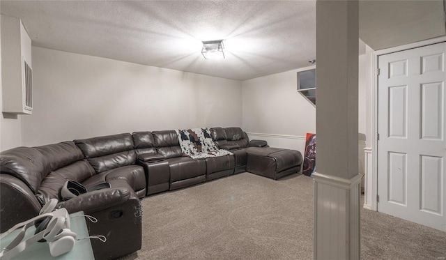 15105 Transit Rd, Saint Robert, MO 65584 - carpeted living area featuring a textured ceiling