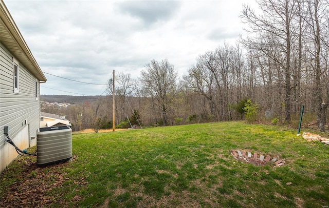 15105 Transit Rd, Saint Robert, MO 65584 - view of grassy yard with cooling unit and a forest view