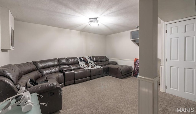 15105 Transit Rd, Saint Robert, MO 65584 - living room featuring carpet flooring and a textured ceiling