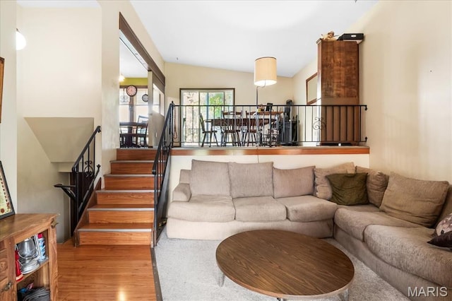 1739 Fairfax Dr, Barnhart, MO 63012 - living room with wood finished floors and stairway
