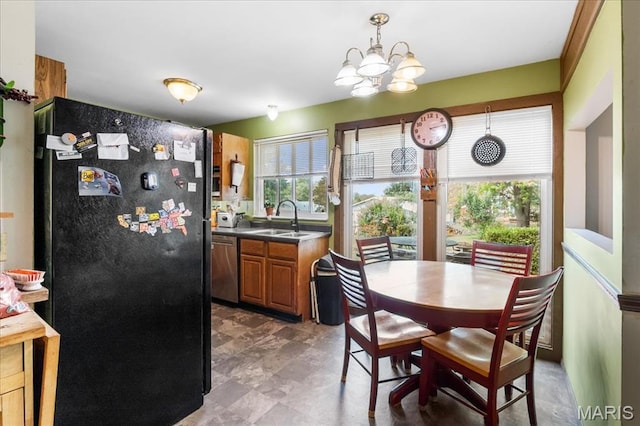 1739 Fairfax Dr, Barnhart, MO 63012 - dining room featuring plenty of natural light and a chandelier