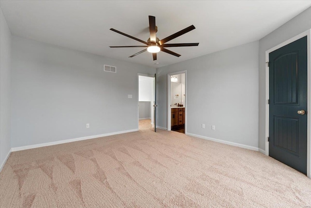 5 Canebrake Ct, Wentzville, MO 63385 - unfurnished bedroom featuring carpet flooring, baseboards, ensuite bathroom, and ceiling fan