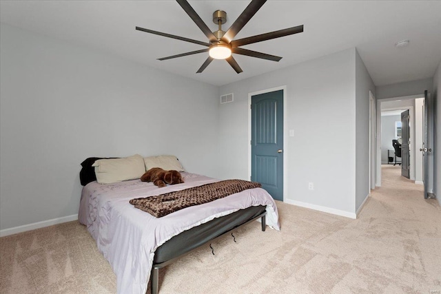 5 Canebrake Ct, Wentzville, MO 63385 - bedroom featuring light colored carpet, baseboards, and ceiling fan