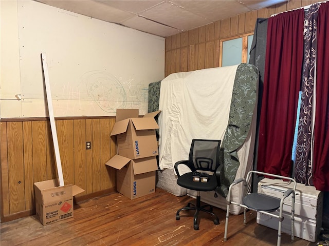 600 N 7th St, Louisiana, MO 63353 - office area featuring wood walls and wood finished floors