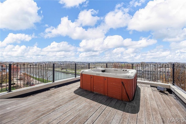 3520 Galt House Dr, Saint Charles, MO 63301 - wooden terrace with a hot tub