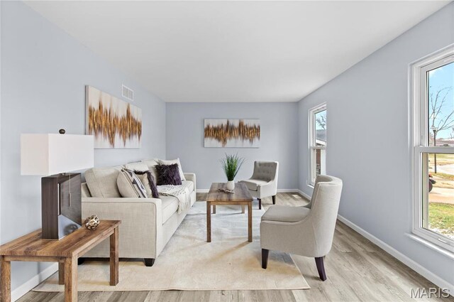 3524 Espace Ct, Florissant, MO 63034 - living area with light wood finished floors, plenty of natural light, and baseboards