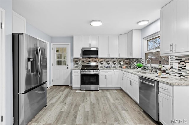 3524 Espace Ct, Florissant, MO 63034 - kitchen with appliances with stainless steel finishes, a sink, decorative backsplash, and white cabinets