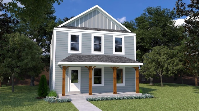 177 Arpent Aly, Saint Charles, MO 63301 - view of front of house featuring a porch, roof with shingles, and a front lawn