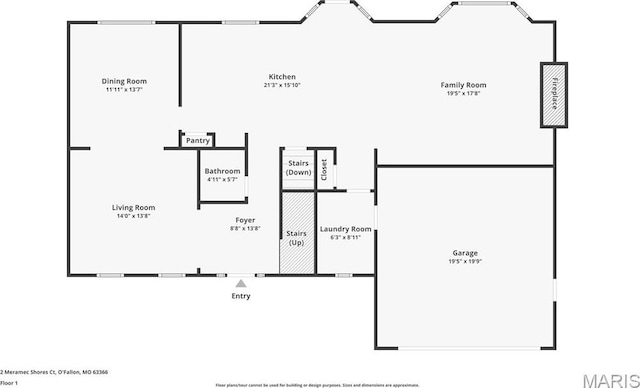 2 Meramec Shores Ct, Ofallon, MO 63366 - room layout