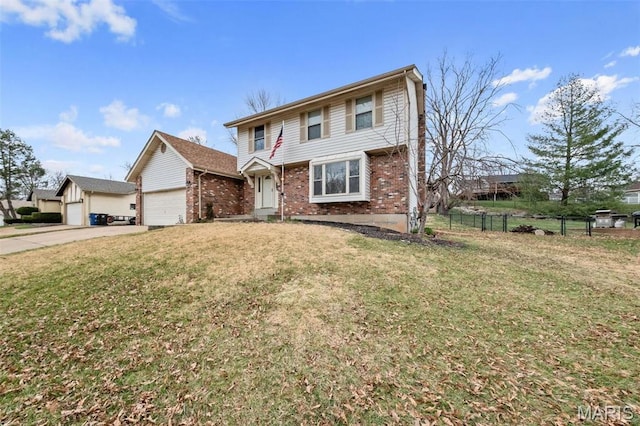 2915 Coram Dr, Saint Louis, MO 63129 - traditional home featuring brick siding, an attached garage, and driveway