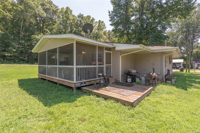 13 Wayne 357b, Piedmont, MO 63957 - rear view of property with a sunroom and a lawn