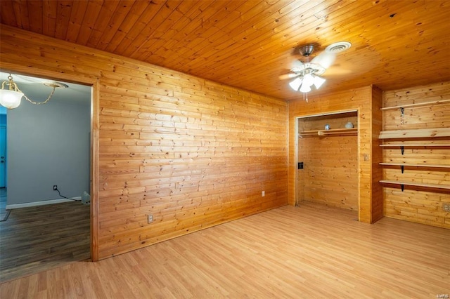 13 Wayne 357b, Piedmont, MO 63957 - spare room with a ceiling fan, wooden walls, wood finished floors, and wooden ceiling