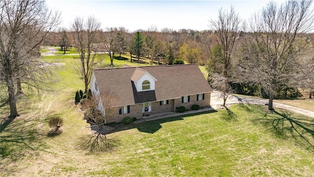 view from above of property featuring a forest
