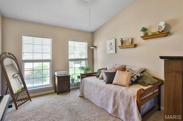2015 Chapel Hill Xing, Saint Peters, MO 63376 - carpeted bedroom featuring multiple windows, vaulted ceiling, and baseboards