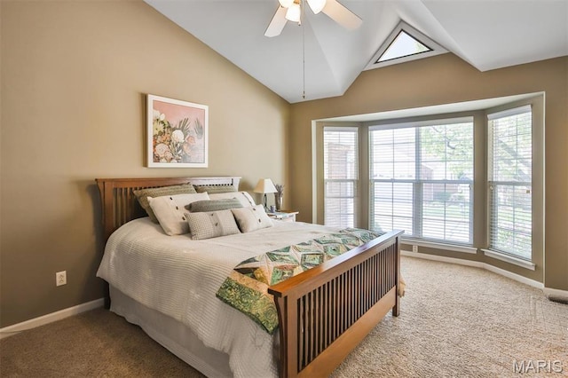 2015 Chapel Hill Xing, Saint Peters, MO 63376 - bedroom with carpet, vaulted ceiling, and ceiling fan