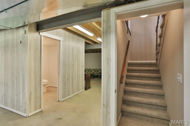 2015 Chapel Hill Xing, Saint Peters, MO 63376 - stairway with unfinished concrete floors and baseboards