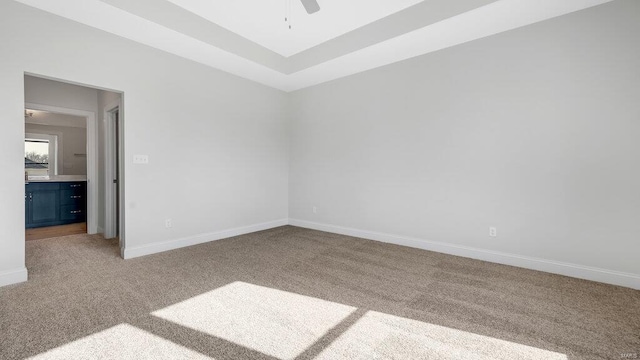 149 Haven Ridge Ct, Dardenne Prairie, MO 63368 - empty room featuring carpet, a ceiling fan, and baseboards