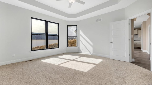 149 Haven Ridge Ct, Dardenne Prairie, MO 63368 - spare room with baseboards, a ceiling fan, and carpet