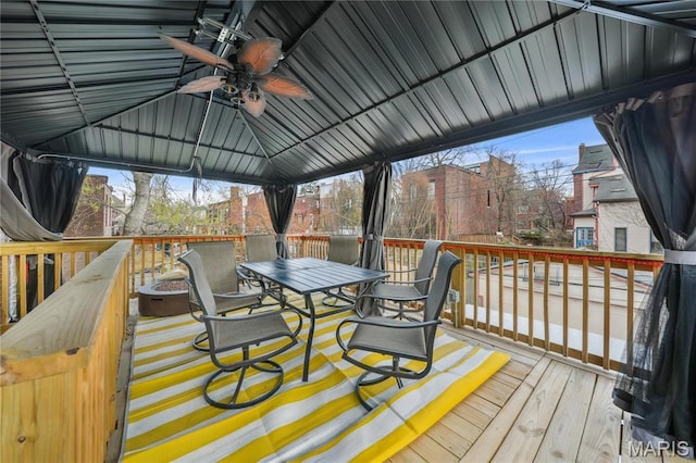 1906 Lasalle St, Saint Louis, MO 63104 - deck with ceiling fan and outdoor dining area