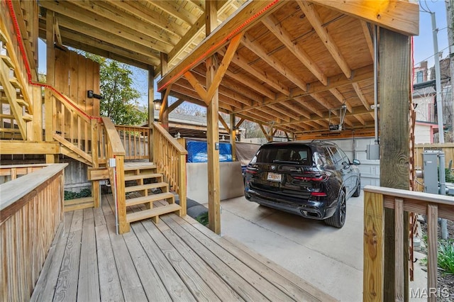 1906 Lasalle St, Saint Louis, MO 63104 - wooden terrace featuring stairway and a detached carport