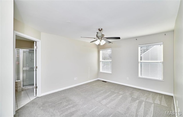 460 Fortress Ct, Saint Charles, MO 63303 - empty room featuring ceiling fan, carpet flooring, and baseboards