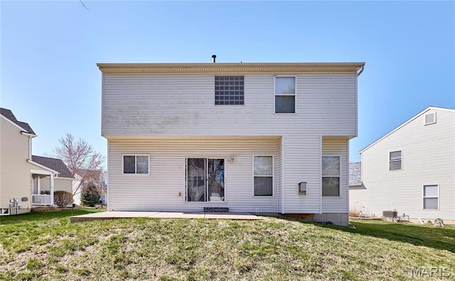 460 Fortress Ct, Saint Charles, MO 63303 - rear view of property featuring a lawn, a patio, and central AC unit