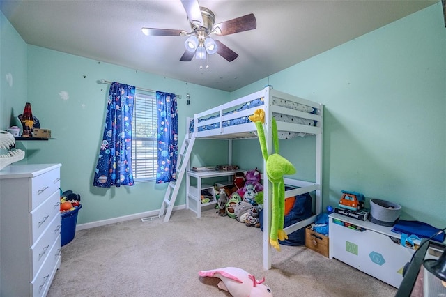 735 Dale Ln, Richland, MO 65556 - bedroom featuring carpet, baseboards, and ceiling fan