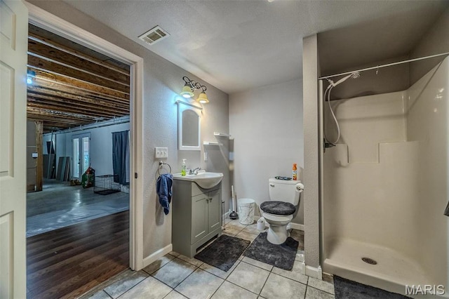 735 Dale Ln, Richland, MO 65556 - full bath with vanity, a shower, toilet, and tile patterned floors