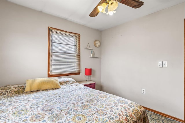 9449 E Lake View Dr, Bonne Terre, MO 63628 - bedroom with baseboards and ceiling fan